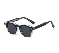 TYUVIVO Modische Herren-Sonnenbrille UV400 Retro-Nieten Damen Luxus Trend (Schwarz Leopardengrau)