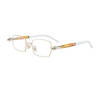 TYUVIVO Modische, kleine rechteckige Luxus-Sonnenbrille für Damen mit Retro-Nieten, UV400 (goldklar)