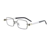 TYUVIVO Modische kleine rechteckige Luxus-Sonnenbrille für Damen, Retro-Nieten, UV400 (Gun Clear)