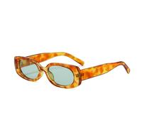 TYUVIVO Modische kleine rechteckige Sonnenbrille für Damen, Retro, Bonbonfarbe, UV400, für Herren (orange)