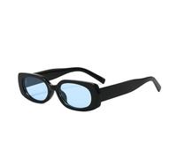 TYUVIVO Modische kleine rechteckige Sonnenbrille für Damen, Retro, Bonbonfarbe, UV400, für Herren (schwarz blau)