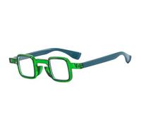 TYUVIVO Modische kleine Sonnenbrille für Damen, klare Verlaufsgläser, UV400, Retro-Stil für Herren, trendig, zweifarbig (Grün/klar)