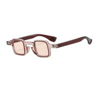 TYUVIVO Modische kleine Sonnenbrille für Damen, klare Verlaufsgläser, UV400-Schutz, Retro-Stil für Herren, trendig, zweifarbig (Champagner)