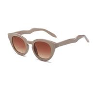 TYUVIVO Modische ovale Sonnenbrille mit klarem Ozean-Verlaufsglas für Damen, UV400, Vintage-Blau-Rosa (Khaki-Tee-Verlauf) für Herren