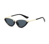 TYUVIVO Modische Retro-Sonnenbrille im Cat-Eye-Stil für Damen, kleiner Rahmen, Farbverlauf, UV-Schutz 400 (Schwarz-Schwarz)