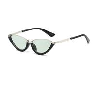 TYUVIVO Modische Retro-Sonnenbrille im Cat-Eye-Stil für Damen, kleiner Rahmen, Farbverlauf, UV-Schutz 400 (Schwarz-Grün)