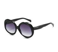 TYUVIVO Modische runde Damen-Punk-Sonnenbrille, Retro-Stil, für Herren, trendiger Farbverlaufsrahmen, UV400 (schwarz)