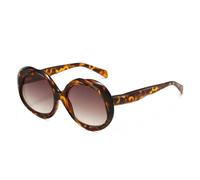 TYUVIVO Modische runde Damen-Punk-Sonnenbrille, Retro-Stil, für Herren, trendiger Farbverlaufsrahmen, UV400 (Leopard)