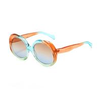 TYUVIVO Modische runde Damen-Punk-Sonnenbrille, Retro-Stil, für Herren, trendiger Farbverlaufsrahmen, UV400 (orange)