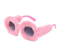 TYUVIVO Modische runde Sonnenbrille für Damen, Oversized-Sonnenbrille mit UV-Schutz 400 (Rosa-Grau)