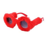 TYUVIVO Modische runde Sonnenbrille für Damen, Oversized, UV400 (Rot-Grau)