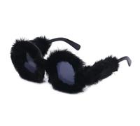 TYUVIVO Modische runde Sonnenbrille für Damen, Oversized, UV400 (Schwarz-Schwarz)