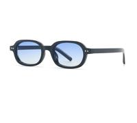TYUVIVO Modische Sonnenbrille für Damen, beliebter Retro-Stil mit Nieten, orangefarbene Brille, UV400 (Schwarz-Blau-Verlauf)
