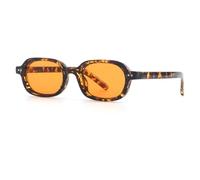 TYUVIVO Modische Sonnenbrille für Damen, beliebter Retro-Stil mit Nieten, orangefarbene Brille, UV400 (Leopardenmuster-Orange)