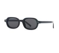 TYUVIVO Modische Sonnenbrille für Damen, beliebter Retro-Stil mit Nieten, orangefarbene Gläser, UV-Schutz 400 (Schwarz-Schwarz)