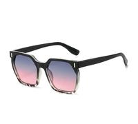 TYUVIVO Modische Sonnenbrillen für Damen, Retro-Rahmen mit Farbverlauf, Nieten, UV400, für Herren (grau)