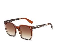 TYUVIVO Modische Sonnenbrillen für Damen, Retro-Rahmen mit Farbverlauf, Nieten, UV400, für Herren (Tee)