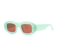 TYUVIVO Ovale Sonnenbrille für Damen, Bonbonfarben, UV400, Retro-Trend für Herren (Grün, Rot, Tee)