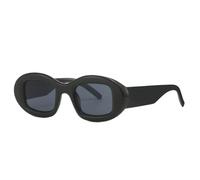 TYUVIVO Ovale Sonnenbrille für Damen, Bonbonfarben, UV400, Retro-Trend für Herren (Schwarz/Grau)