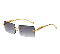 TYUVIVO Randlose rechteckige Sonnenbrille für Damen und Herren, modische neue Sonnenbrille für Damen, Sonnenbrillen, Luxusbrillen, UV400, Farbverlauf Grau, Einheitsgröße