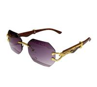 TYUVIVO Retro Holz Leopard Spiegel Bein Sonnenbrille Herren Diamant-ShapedSunglasses, 6, Einheitsgröße