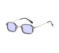 TYUVIVO Retro Kleine Punk-Sonnenbrille Herren Metallbeine Outdoor-Sonnenbrille Damen Beliebter Sonnenschutzspiegel UV400, C7GrauLila, Einheitsgröße