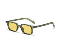 TYUVIVO Retro Kleine Sonnenbrille Damen Herren Nieten Grün Mode Brillen Luxus (grün gelb)