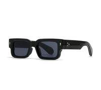 TYUVIVO Retro-Nieten, quadratische Punk-Sonnenbrille für Herren, modische Sonnenbrille mit UV400-Schutz, zweifarbig, für Damen, Schwarz/Grau, Einheitsgröße