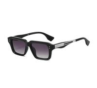 TYUVIVO Retro-Nieten-Sonnenbrille für Herren, modisch, klar, Farbverlauf, UV400, Damen, im Trend (Schwarz-Grau-Farbverlauf)