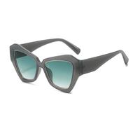 TYUVIVO Retro Polygon Cat Eye Jelly Color Sonnenbrille Damen UV400 Modisch Trendig Gradient Herren (Grau-Grün-Verlauf)