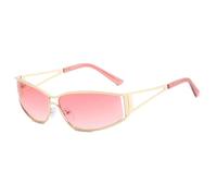 TYUVIVO Sonnenbrillen für Damen und Herren, übergroße Sonnenbrille mit Farbverlauf, Steampunk-Brille, Sonnenbrillen, Einheitsgröße, Silbergrau