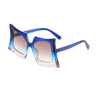 TYUVIVO Übergroße Cat-Eye-Sonnenbrille für Damen, Party, Vintage, Punk, UV400 (blau)