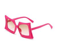 TYUVIVO Übergroße Cat-Eye-Sonnenbrille für Damen, Party, Vintage, Punk, UV400 (rosarot)