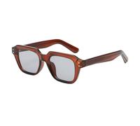 TYUVIVO Unisex-Sonnenbrille mit quadratischem Rahmen für Männer, UV400, Damen und Herren, Braun mit Grau, Einheitsgröße