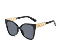 TYUVIVO Vintage Cat Eye Sonnenbrille Damen Farbverlauf Rahmen Schattierungen Luxus Sonnenbrille Brille UV400,Schwarz,Einheitsgröße