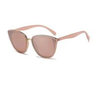 TYUVIVO Vintage Cat-Eye-Sonnenbrille für Damen, UV400 verspiegelt, beliebt, modisch, luxuriös (Rosa-Rosabraun)