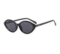 TYUVIVO Vintage Ovale Sonnenbrille Damenmode Retro Weibliche Brille Luxus Uv400 (schwarz)