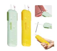 TZQFROCE 3 in 1 Nadeleinfädler und Nahttrenner mit magnetischer Aufbewahrungsnadelbox 2 Stück Dehnbarer Entferner Nadeleinfädelwerkzeug Einfädler Einziehbaresabnehmbares für Nähen Basteln Nähzubehör