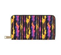 TZTTZT Bunte abstrakte Streifen Druck Geldbörse Damen Leder Bifold Multi Card Wallet Lange Geldbörse Damen Geldbörsen