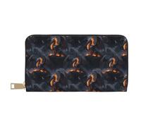 TZTTZT Cool Fire Mountain Dragon Print Geldbörse Damen, Leder Bifold Multi Card Geldbörse, Lange Geldbörse Damen Geldbörsen