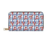 TZTTZT Crayfish Plaid Geldbörse Damen, Leder Bifold Multi Card Wallet Damen Geldbörsen Lange Geldbörse