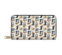 TZTTZT Elegante Cowboystiefel Plaid Print Geldbörse Damen Leder Bifold Multi Card Wallet Lange Geldbörse Damen Geldbörsen