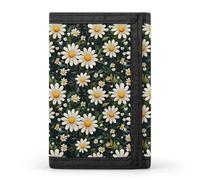 TZTTZT Elegante Geldbörse mit Gänseblümchen-Aufdruck, kleine Herren-Geldbörse, 8 Kreditkartenfächer, schlanke, minimalistische Fronttasche