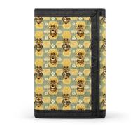 TZTTZT Flower Bee Print Geldbörse für Männer, kleine Herren Bifold Wallet, 8 Kreditkartenhalter, schlanke minimalistische Fronttasche