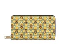 TZTTZT Flower Bee Print Wallet Women Leather Bifold Multi Card Wallet Long Purse Women Wallets