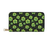 TZTTZT Green Plaid Grass Print Wallet Women Leather Bifold Multi Card Wallet Long Purse Women Wallets