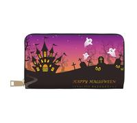 TZTTZT Happy Halloween Cartoon Ghost Wallet Women Leather Bifold Multi Card Wallet Women Wallets Long Purse