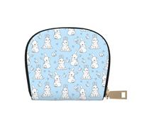 TZTTZT Kaninchen- und Vogel-Kreditkartenetui für Damen, Leder, Kreditkartenetui, Kartenetui, Geldbörse