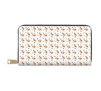 TZTTZT Lustige süße Corgi-Hunde-Baseball-Geldbörse für Damen, Leder, Bifold Multi-Karten-Geldbörse, Damengeldbörse, lange Geldbörse