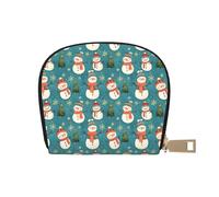 TZTTZT Niedlicher Schneemann Weihnachtsbaum Druck Kreditkartenetui für Frauen Kartenetui Brieftasche Leder Kreditkartenhalter Brieftasche